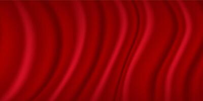 3D illustration of Red drapery silk fabric luxury background. 3d silk texture cloth. vector