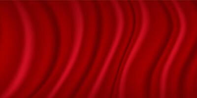 3D illustration of Red drapery silk fabric luxury background. 3d silk texture cloth. vector