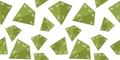 Seamless pattern of Polyhedral cubes for fantasy RPG, board games. illustration. vector