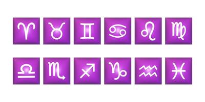 set Zodiac sign 3d icon. Horoscope and astrology. illustration. vector