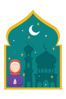 Ramadán kareem plano ilustración diseño vector