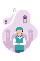 Ramadan Kareem Flat Illustration Design vector