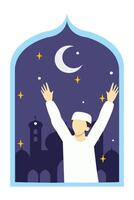 Ramadan Kareem Flat Illustration Design vector