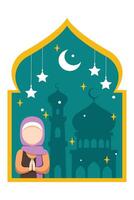 Ramadán kareem plano ilustración diseño vector