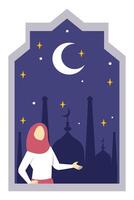 Ramadan Kareem Flat Illustration Design vector