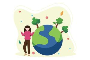 Earth Day Flat Illustration Design vector