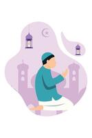 Ramadan Kareem Flat Illustration Design vector