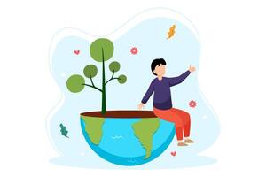 Earth Day Flat Illustration Design vector