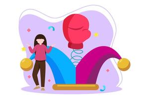 April Fools Flat Illustration Design vector