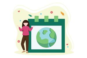 Earth Day Flat Illustration Design vector