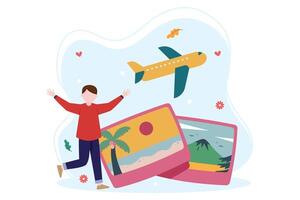 Weekend Holiday Flat Illustration Design vector
