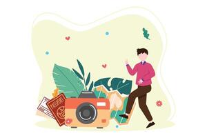 Weekend Holiday Flat Illustration Design vector