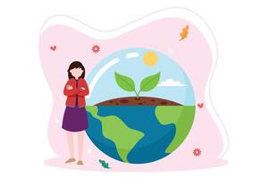 Earth Day Flat Illustration Design vector