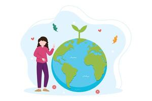 Earth Day Flat Illustration Design vector