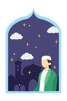 Ramadan Kareem Flat Illustration Design vector