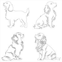 Hand drawn dog outline illustration vector