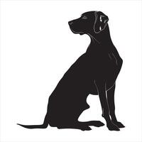 Flat illustration of dog silhouette vector