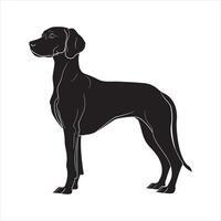 Flat illustration of dog silhouette vector