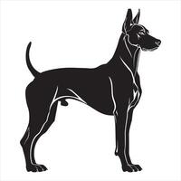 Flat illustration of dog silhouette vector