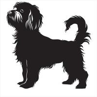 Flat illustration of Havanese dog silhouette vector