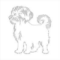 Hand drawn dog outline illustration vector