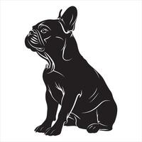 Flat illustration of dog silhouette vector