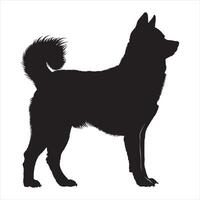 Flat illustration of dog silhouette vector