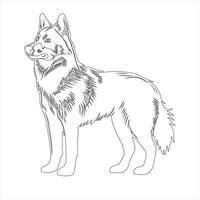 Hand drawn dog outline illustration vector