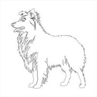 Hand drawn dog outline illustration vector