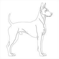 mano dibujado perro contorno ilustración vector