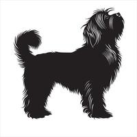 Flat illustration of Havanese dog silhouette vector