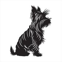 Flat illustration of dog silhouette vector