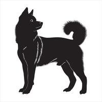 Flat illustration of dog silhouette vector