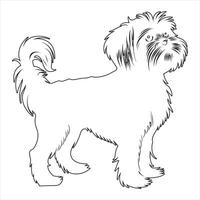 Hand drawn dog outline illustration vector