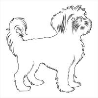 Hand drawn dog outline illustration vector