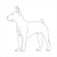 Hand drawn dog outline illustration vector