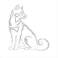 Hand drawn dog outline illustration vector