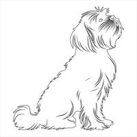 Hand drawn dog outline illustration vector