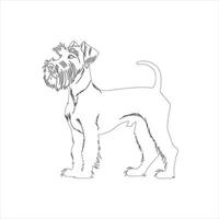 Hand drawn dog outline illustration vector