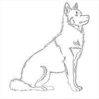 Hand drawn dog outline illustration vector