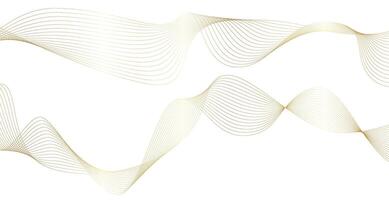 Abstract background with gold line wave. Luxury style. Tech pattern. Curved wavy line, smooth stripe. illustration. vector