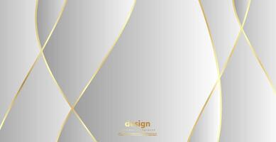 Abstract background with gold waves. Luxury paper cut background, golden pattern, halftone gradients, cover template, geometric shapes, modern minimal banner. 3d illustration. vector