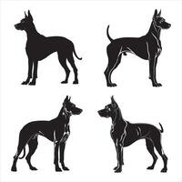 Flat illustration of dog silhouette vector