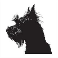 Flat illustration of dog silhouette vector