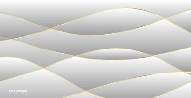resumen antecedentes con oro ondas. lujo papel cortar fondo, dorado patrón, trama de semitonos gradientes, cubrir plantilla, geométrico formas, moderno mínimo bandera. 3d ilustración. vector