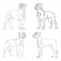 Hand drawn dog outline illustration vector