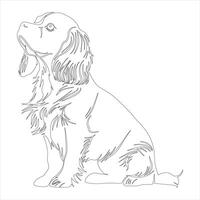 Hand drawn dog outline illustration vector