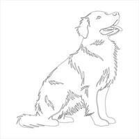 Hand drawn Golden Retriever dog outline illustration vector