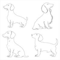 Hand drawn dog outline illustration vector