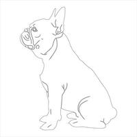 Hand drawn dog outline illustration vector